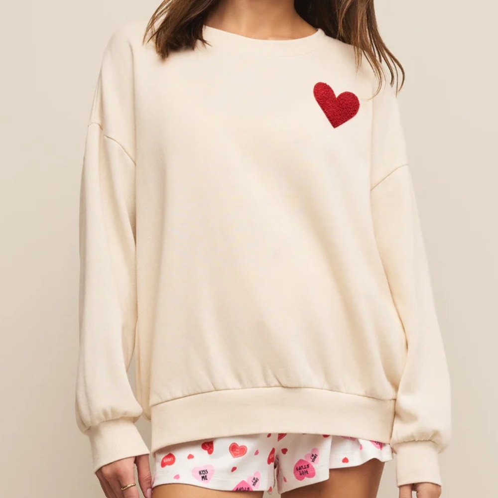 Z Supply Oversized Heart Sweatshirt